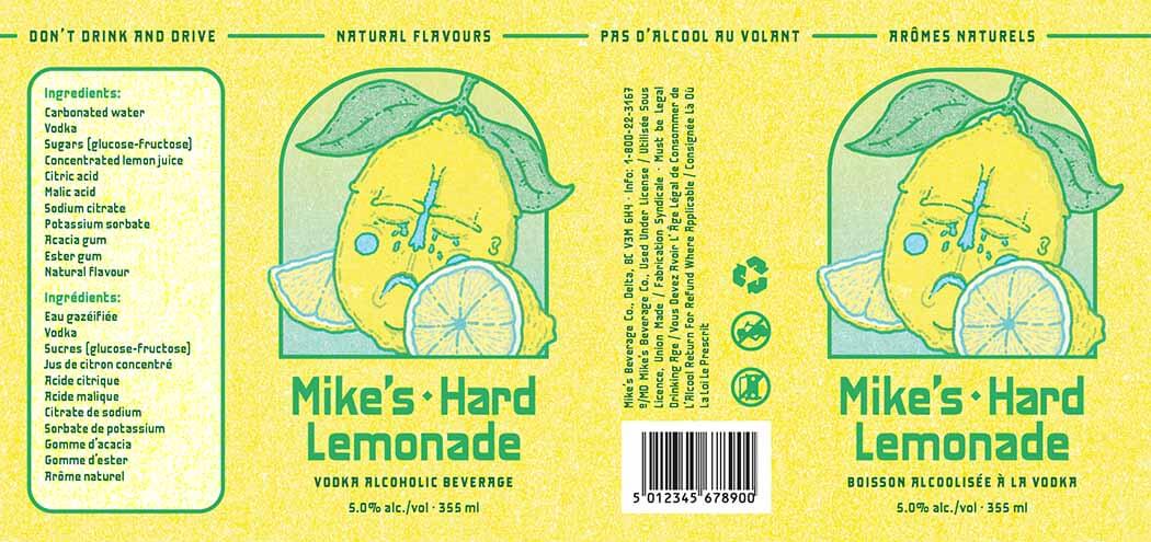 Mike's Hard Lemonade flat package design